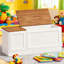 Banc de rangement polyvalent avec charnière de sécurité, coffre à jouets de style campagnard de 47,2 pouces et siège d'entrée pour le salon, la chambre à coucher et le couloir