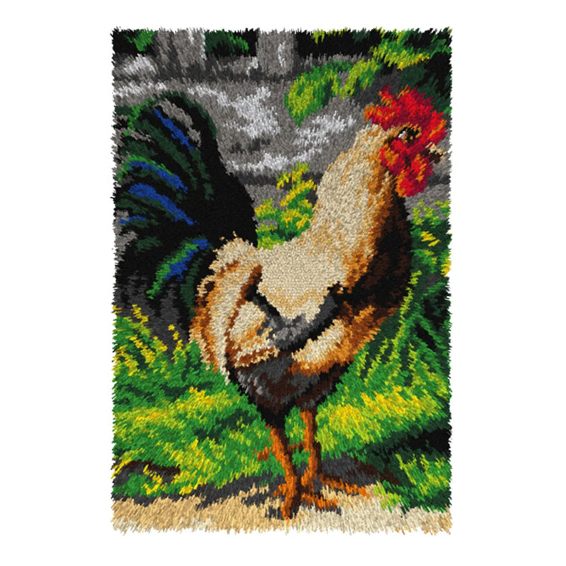 Kit de tapis à crocheter Rooster Farmyard par Orchidea 4242