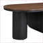 Table basse ovale en métal noir pour le salon, peu encombrante avec rangement et amp; Assemblage facile-1988232220-1988232221