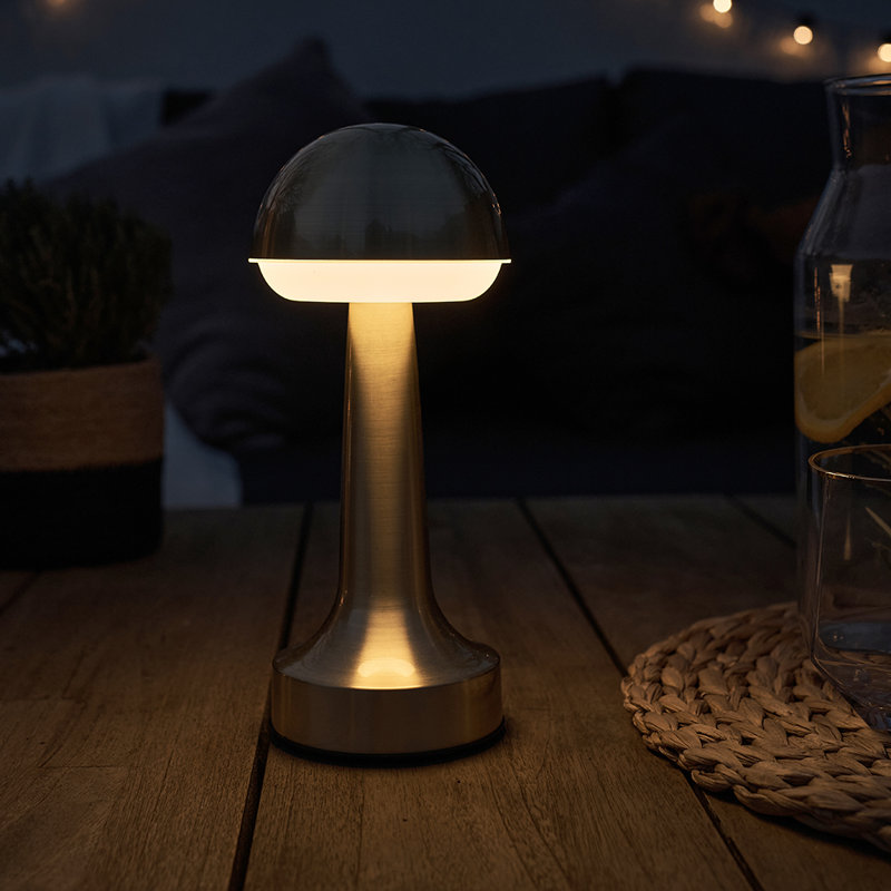 Kley 24cm Battery Powered Integrated LED Outdoor Table Lamp, Brass