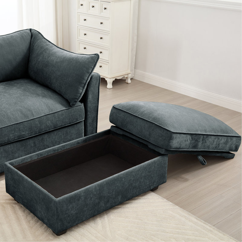 Canapé sans accoudoirs en velours gris