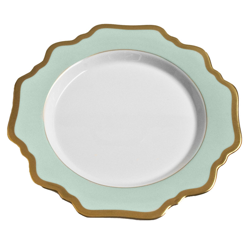 Salad Plate, Green/Gold