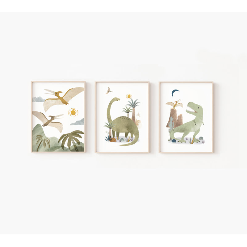 «Dinosaur Art Print», ensemble d'impressions sans cadre