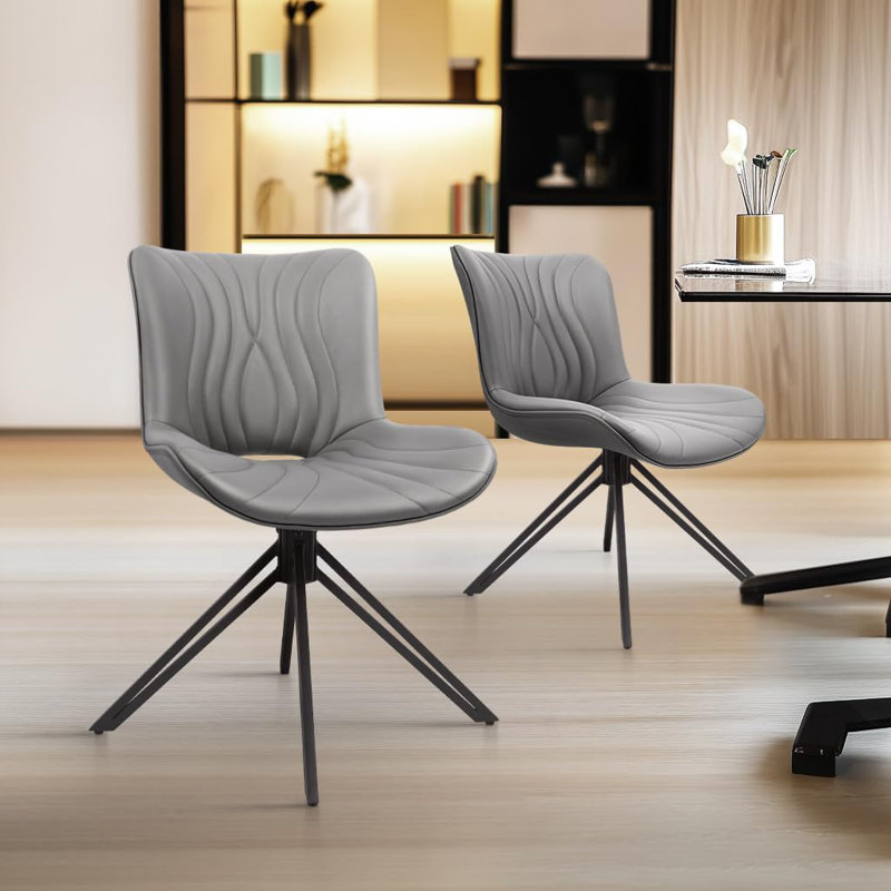 Chaises de salle à manger pivotantes rembourrées, Gris