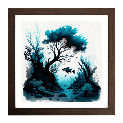 Coral Reef Ink Wash No.1 - Framed Print