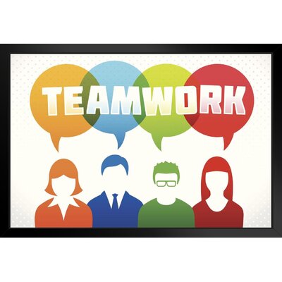 Latitude Run® Teamwork Motivational Matted Framed Art Wall Decor 26X20 ...