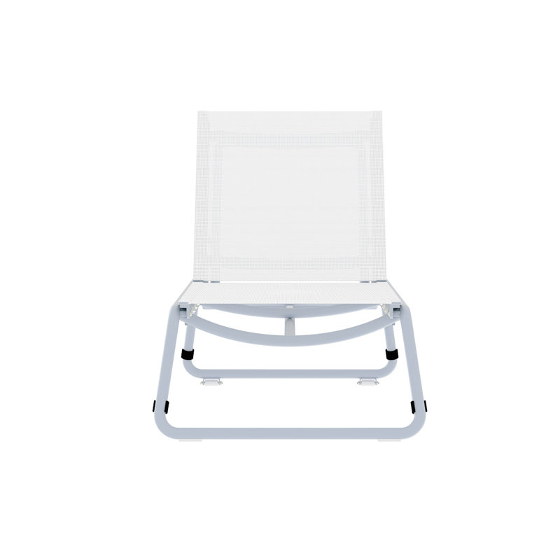 Corail Outdoor Rust-Resistant Metal Chaise Lounge, Pastel Blue