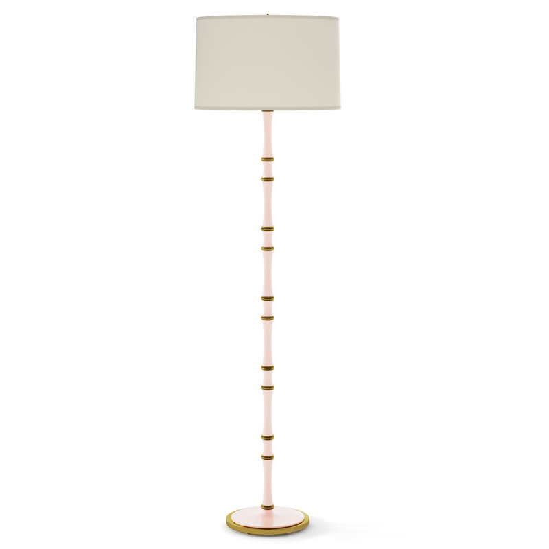 Lampe sur pied traditionnelle 64,50 po Kane, Eau de rose, Fondine