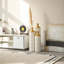 Vase de plancher 3 pièces en or blanc, design prisme doré, grand vase décoratif en métal