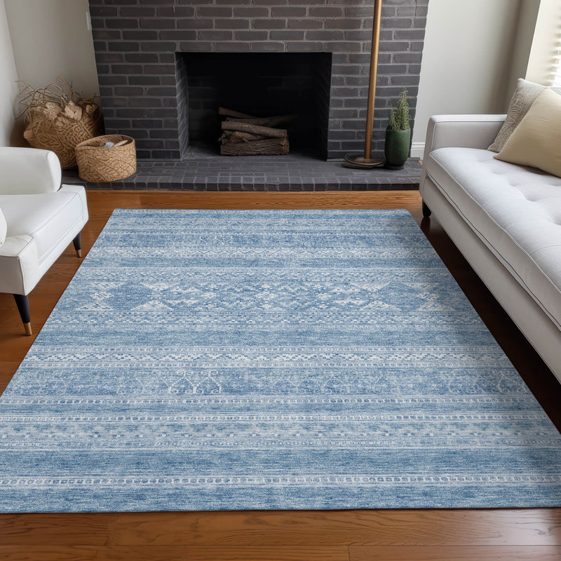 Mykelle Washable Southwestern Indoor / Outdoor Rug, Rectangle 9' x 12'