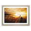 Docked Boat During an Orange Sunset - Picture Frame Painting Print-56633985-56633986