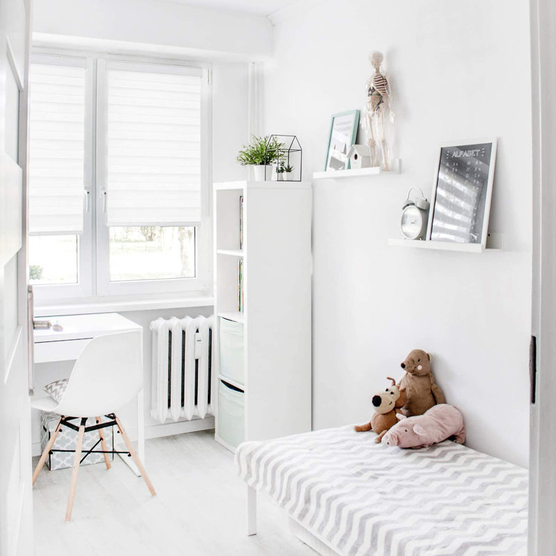 Cordless Semi-Sheer Roll-Up Shade, White, 58"W x 60"L