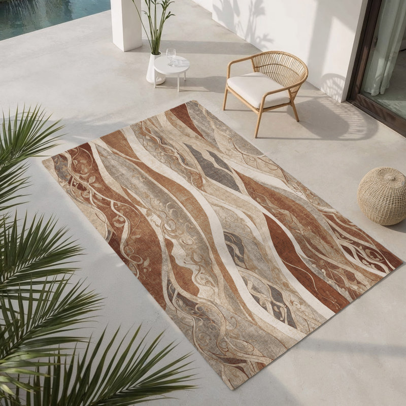 Tapis intérieur et extérieur Shadowed Tides, Rectangle 5 pi x 7 pi