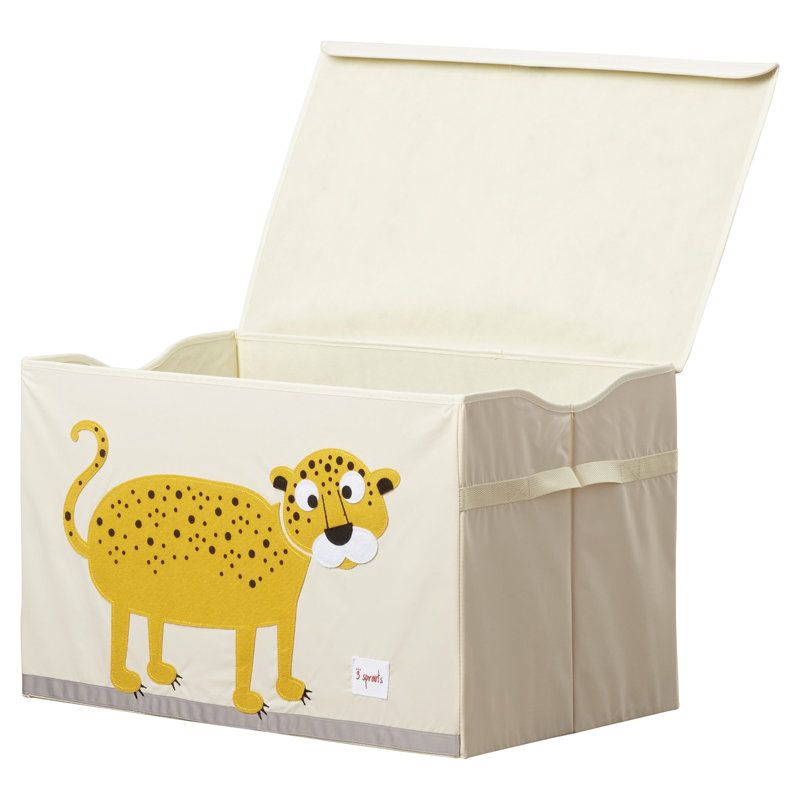3 Sprouts  - Toy Chest Storage Box for Kids Playroom, Leopard