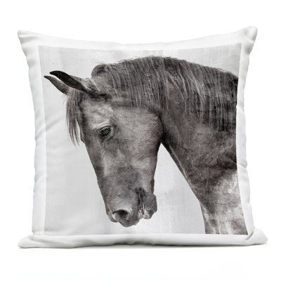 Wild Run Horse Field Outdoor Printed Pillow, design by Kim Allen