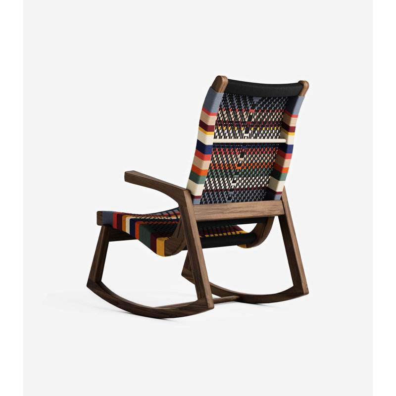 Chaise berçante Amador, Motif San Geronimo, Black