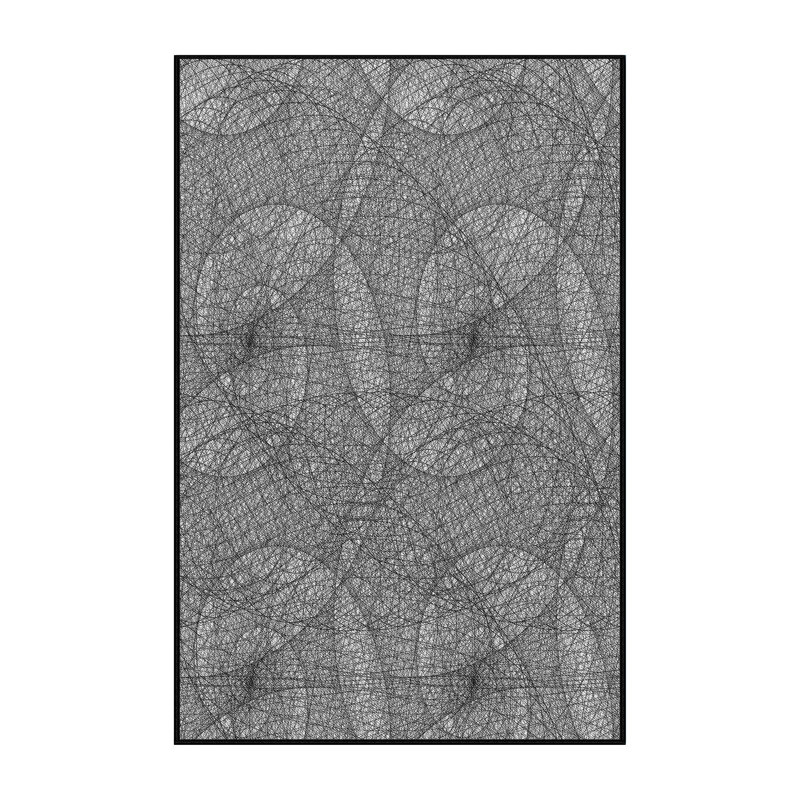 Tapis noir/beige à motifs, Rectangle 4 pi x 6 pi