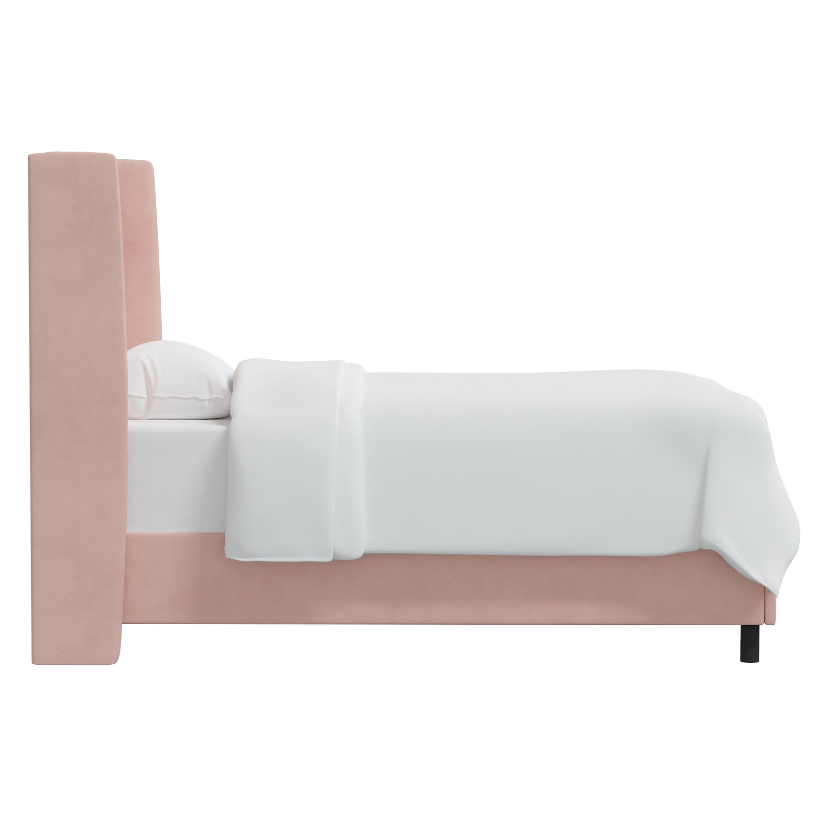 Tilly Upholstered Wingback Bed, Twin, Classic Blush Performance Velvet
