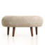 Lazy-Style Chenille Bucket Chair with Ottoman and Pillow