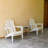 HDPE Folding Adirondack Chair With Dual Cup Holder - Composite Adirondack Chair With Wood Texture- White-1969504384