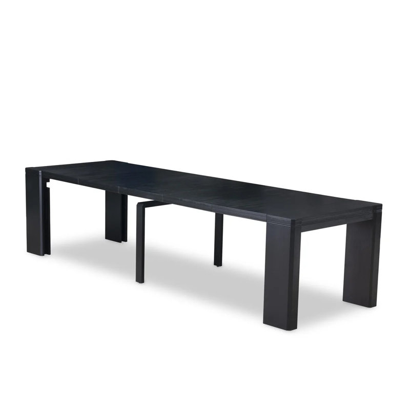 5-piece Dining Table Set, Rectangular Dining Table, and a wooden Bench, 2 Dark Grey Polyester fabric Dining Chairs, Wire Brushed Black Finish.