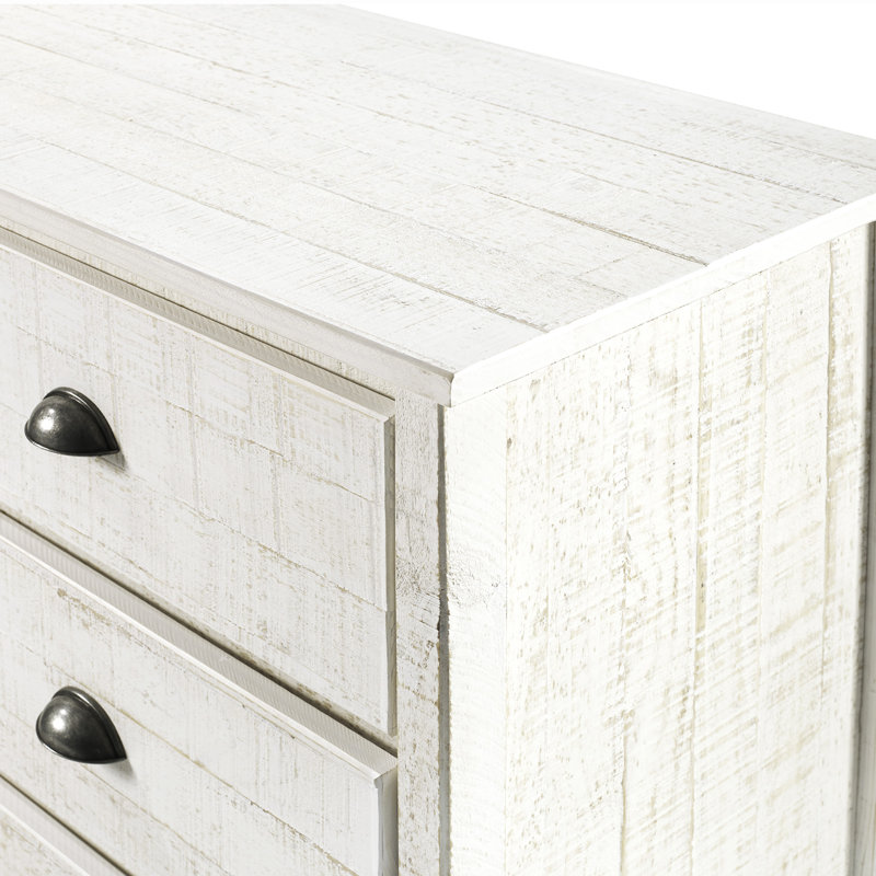 Commode 6 tiroirs Ballast, Blanc rustique