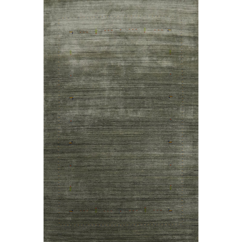Tapis indien tribal vert 7 x 10