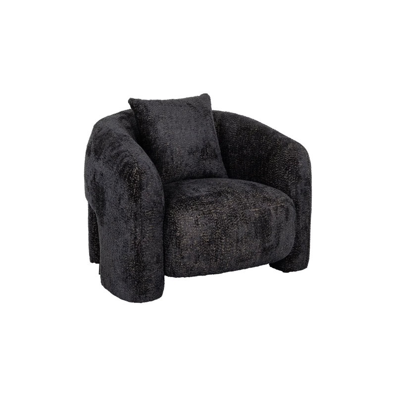 Chaise d'appoint Milania, Noir