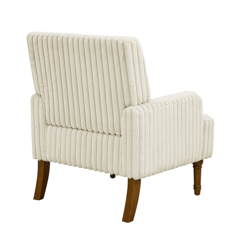 Fauteuil rembourré confortable en velours côtelé
