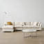 Canapé modulaire minimaliste beige 141,73 po avec méridienne gauche-1818367701-1818367700-1818367705