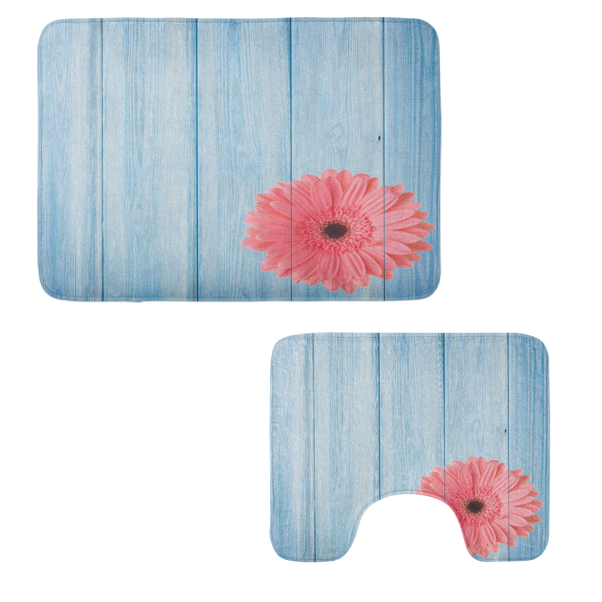 East Urban Home Rustic Bathroom Rug Set 2 Pieces Rectangle & Contour ...