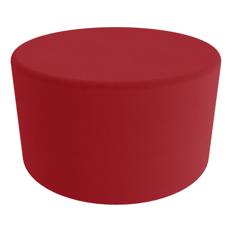 Grand tabouret cylindrique structuré en savoir plus, H 18 po x l 32,5 po x P 32,5 po, Rouge, Non
