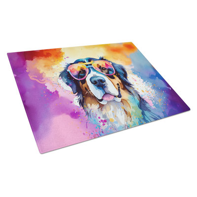 Grande planche à découper en verre bouvier bernois Hippie Dawg