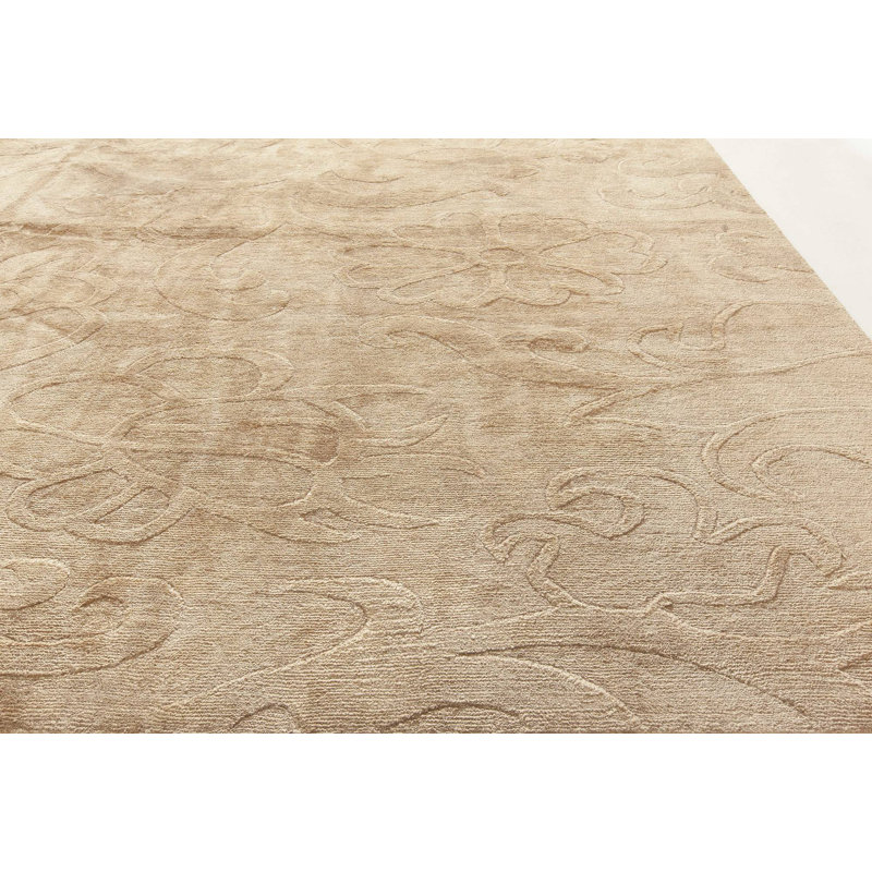 Tapis gris en marbre noué à la main 9 pi x 12 pi
