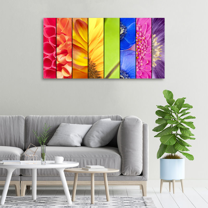 Colourful Flowers - Wrapped Canvas Print