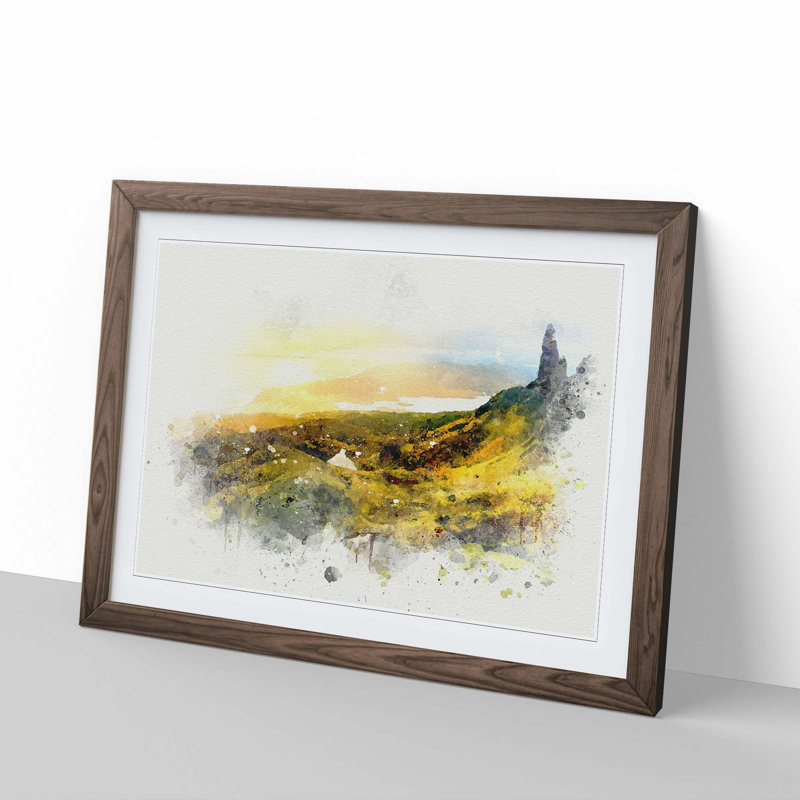 Old Man of Storr in the Isle of Skye in Abstract - Picture Frame Graphic Art Print, Walnut Framed, 62cm H x 87cm W x 2cm D