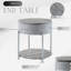 Table de bout grise et ultra brillante - Conception ovale et ronde moderne, support en métal, bois composite, plateau de table de 15 mm d'épaisseur, capacité de poids de 70 lb, rangement pratique