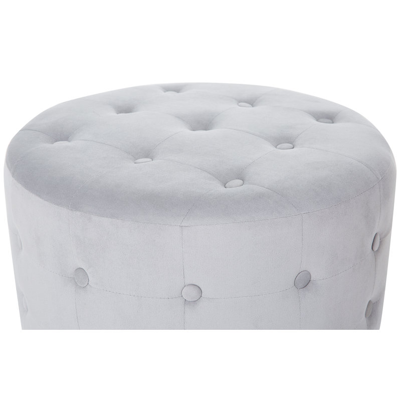 55cm Wide Tufted Round Pouf Ottoman with Storage, Grey