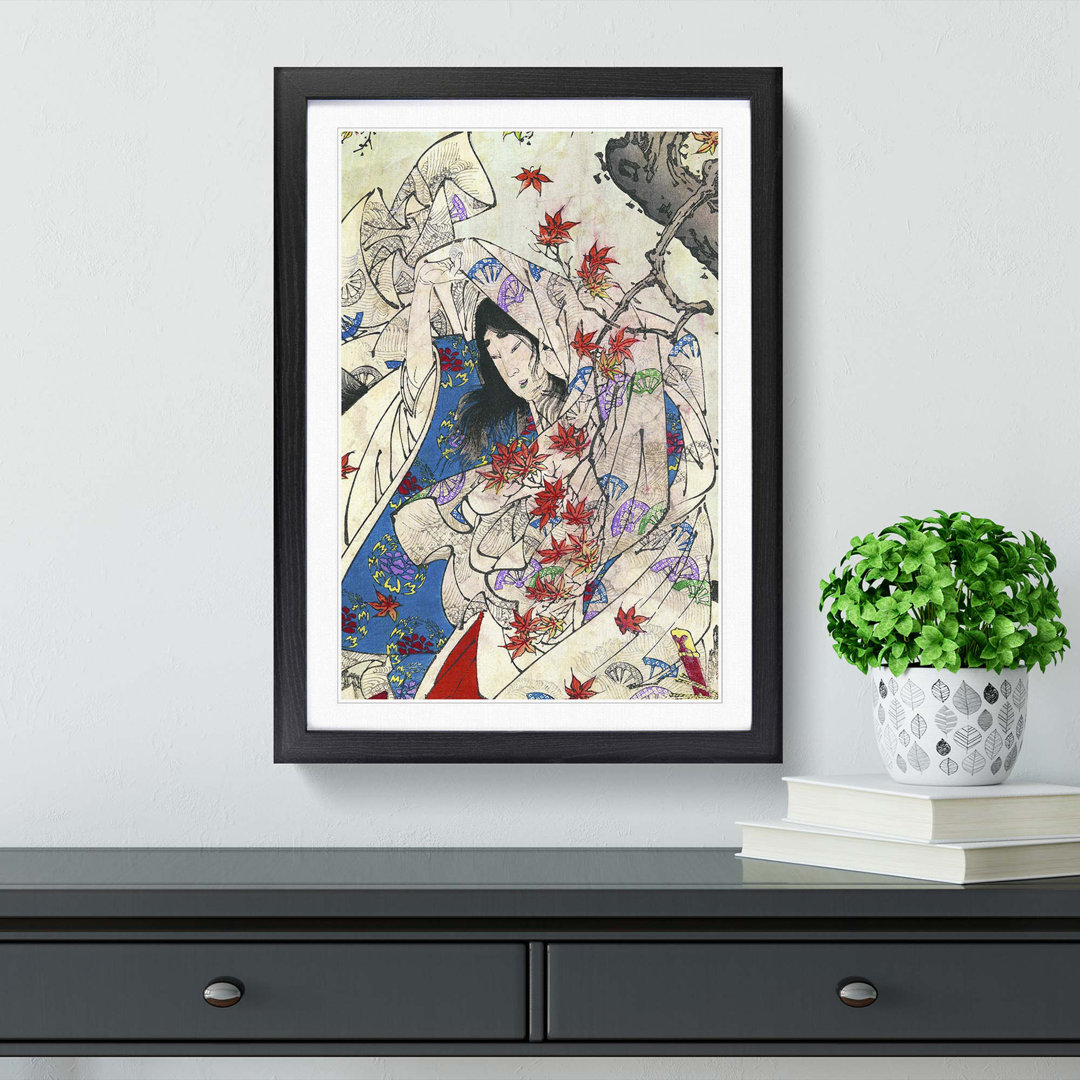 Autumn in Sumiyoshi by Tsukioka Yoshitoshi - Framed Print