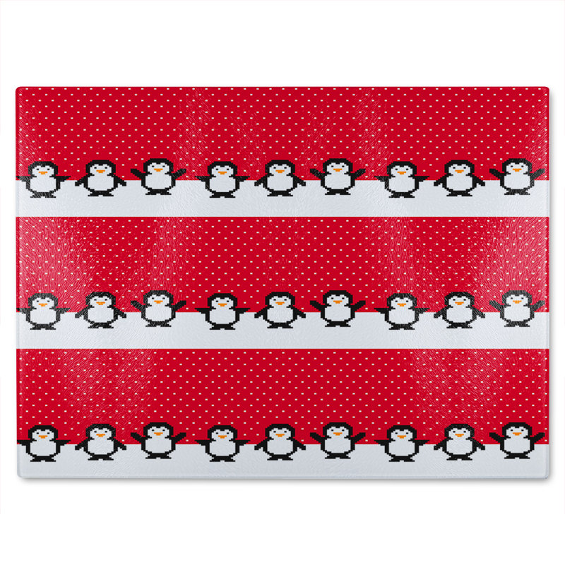 Penguins Dining Glass Chopping Board