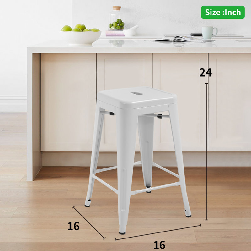 Tabouret de comptoir 24 po Cricklade, Blanc