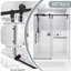 Porte de douche coulissante simple sans cadre de 56 à 60 po x 76 po H, verre trempé transparent de 5/16 po (8 mm), quincaillerie en acier inoxydable de qualité supérieure, noir mat-123984587