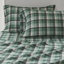 4 pièces pour lit double 100% flanelle de coton à carreaux simple / double taille ajustée l 39 po x L 75 po + P 12 po grand / très grand avec garniture plate et coussins brossés des deux côtés pour une douceur luxueuse élastiquée - taies d'oreiller-118753943