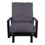 Chaise berçante d'extérieur en métal avec coussins