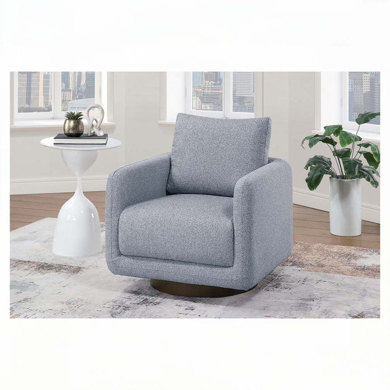 Fauteuil d'appoint pivotant en tissu Boucle, Gris