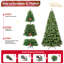 Arbre de Noël 8 pi en PVC pré-éclairé avec 500 lumières UL, 1460 pointes, fil de mémoire à dépliage automatique, assemblage facile avec support en métal stable - arbre de Noël artificiel complet-833388443