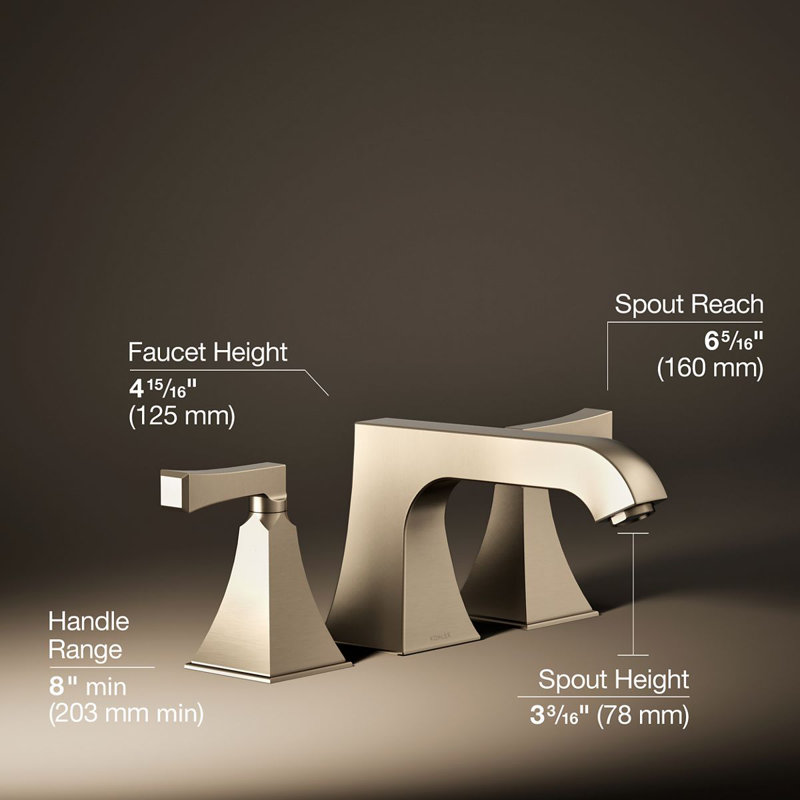 Robinet de salle de bain avec entraxe large Memoirs, Bronze brossé vibrant