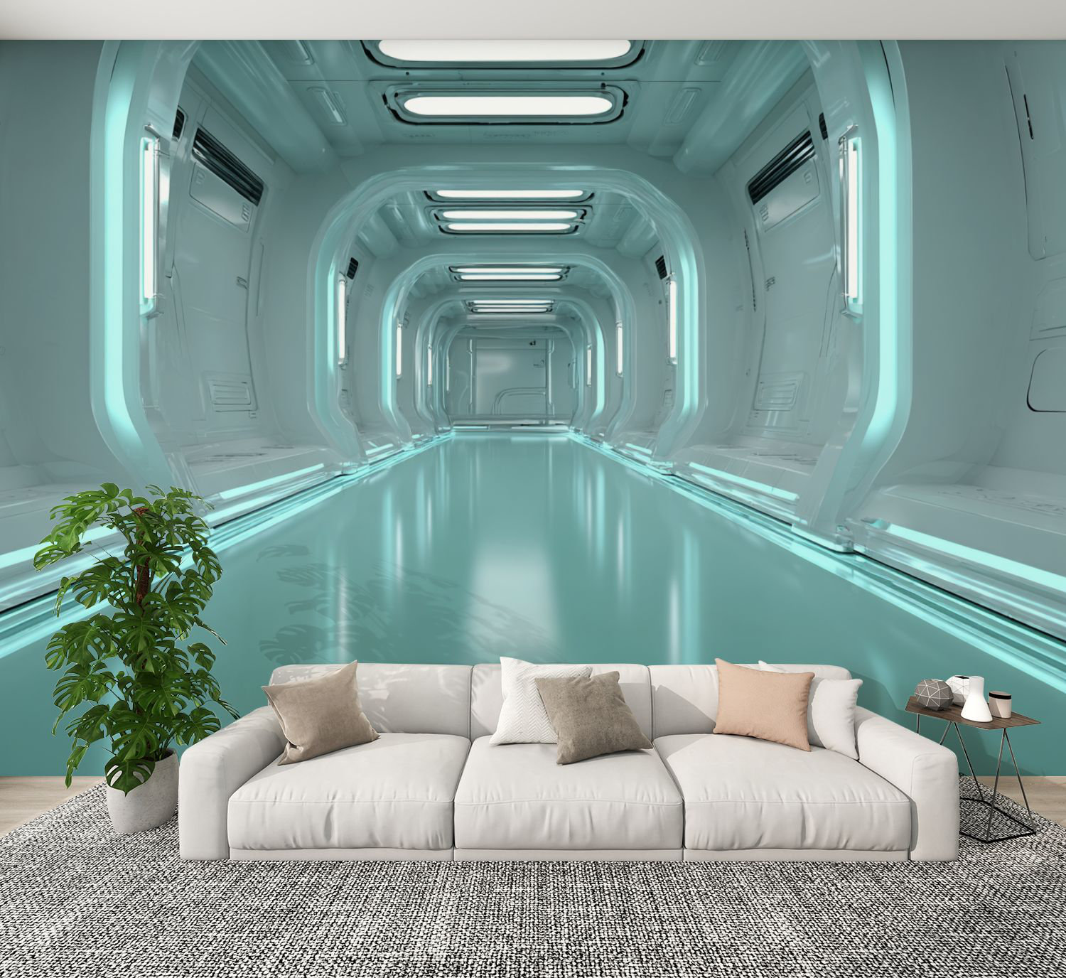 Red Barrel Studio® Futuristic Peel and Stick Wallpaper Bright Ambient ...
