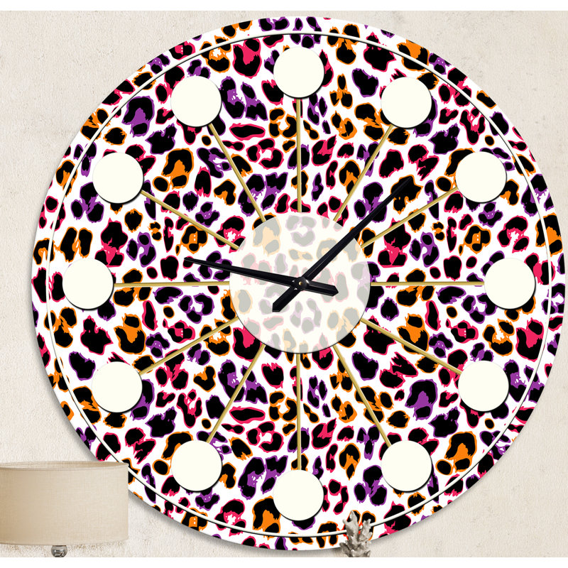Horloge murale Leopard Fur Safari VI - Mid-Century, Moyenne