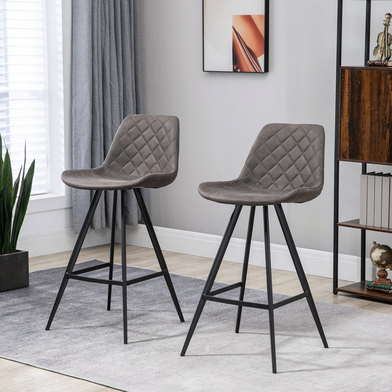 Adeon Upholstered Counter Stool, Grey